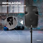 Vonyx SPJ-1500ABT Active Speaker 15" Autoamplified 800W with Bluetooth, MP3 Player, USB/SD, Microphone Input, Powerful Subwoofer, Professional Sound for Parties, DJs, Events and Karaoke - Imagen 9