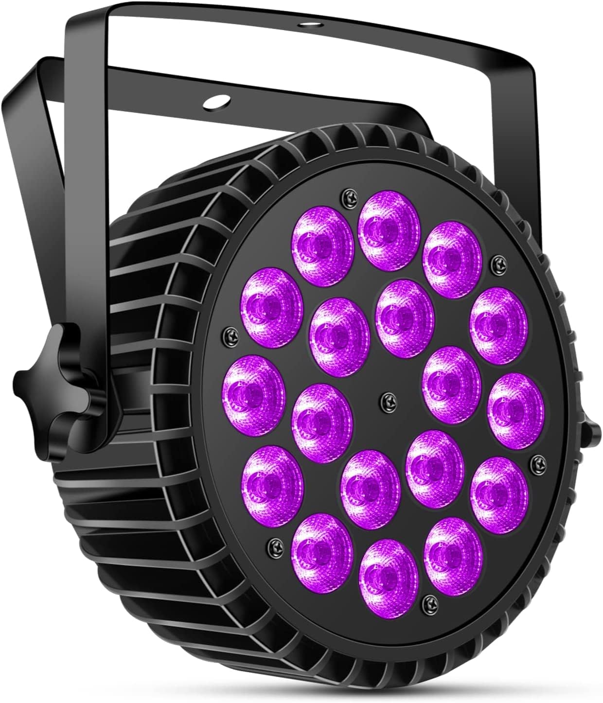 Projector Par LED UV 200W 18 LED Scene Light Projector Projector Par LED UV 200W 18 LED Scene Light Projector Disco Light Party, 8CH RGB DMX Strobe Sound Active Mode Stage Lighting DJ for Show Bar Party Halloween