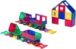 Playmags 20 Piece Train Set: Now, with Strong Magnets, Sturdy, Super Durable with Vivid Clear Color Tiles - Imagen 5