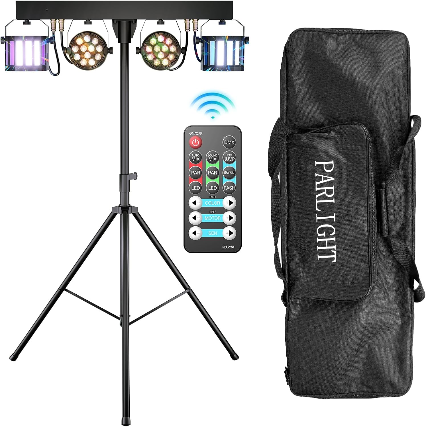 UKing 60W Stage Light with Stand, DMX-3/6/15CH 24pcs RGBW LED UKing 60W Stage Light with Stand, DMX-3/6/15CH 24pcs RGBW LED Par Headlight +8pcs RGBW Derby Disco Lighting for Party Churches Concerts Weddings Birthday Parties