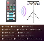 UKing 60W Stage Light with Stand, DMX-3/6/15CH 24pcs RGBW LED Par Headlight +8pcs RGBW Derby Disco Lighting for Party Churches Concerts Weddings Birthday Parties - Imagen 4