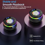 Bluetooth Speaker with Stereo Sound, IPX7 Waterproof Music Box with Suction Cup and Lanyard, Built-in Microphone, Wireless Speaker - Imagen 3