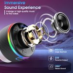 Bluetooth Speaker with Stereo Sound, IPX7 Waterproof Music Box with Suction Cup and Lanyard, Built-in Microphone, Wireless Speaker - Imagen 6