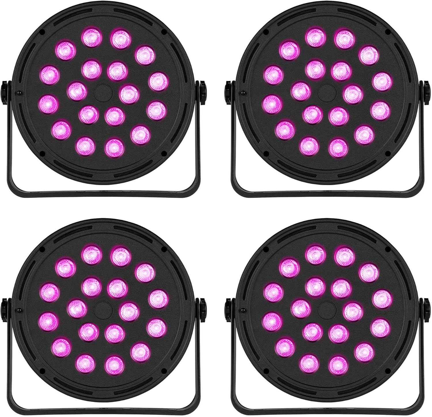 Fuzzix Comet M16 LED RGB Spotlights with 18 LEDs per Unit, Remote Control, Auto Programs, Sturdy Housing, Easy Assembly, Ideal for Parties, Stages, Events or Performances - Imagen 4