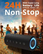 Tronsmart Mirtune C2 Bluetooth 5.3 Speaker, Powerful Portable Speaker with Colour LED Light, 24H Playback, IPX7 Waterproof, 360° Stereo Sound, App Control, Supports TF, SD, for Outdoor - Imagen 4