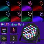 4pcs RGB LED Spotlights Pair with 36 LEDs, Stage Lights Disco Lights with Multiplex Digital Control and Sound Activation for Disco KTV Bar Christmas Party Wedding - Imagen 3