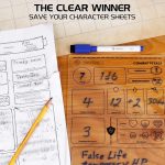 ENHANCE Tabletop Acrylic Character Sheet Set - 5e Dungeons and Dragons Reusable Character Sheets for All DND 5e Classes, Includes 3 Sheets, Dry Erase Markers, More - Imagen 4