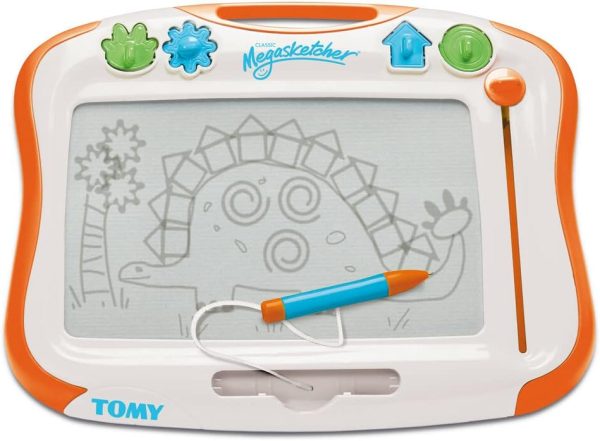 Toomies TOMY Megasketcher Magnetic Drawing Board , Large Writing Pad with Magic Eraser , Travel Games for Kids Aged 3 4 5 6 and Over, Measures 45 x 35 cm Bizak