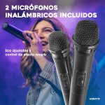 Vonyx VSA700 – Portable Speaker 15 Inches and 1000 W with Battery, 2 Wireless Handheld Microphones, Bluetooth 5.0, MP3, Built-in Amplifier, Ideal Presentations, Conferences, Musicians, DJ - Imagen 3