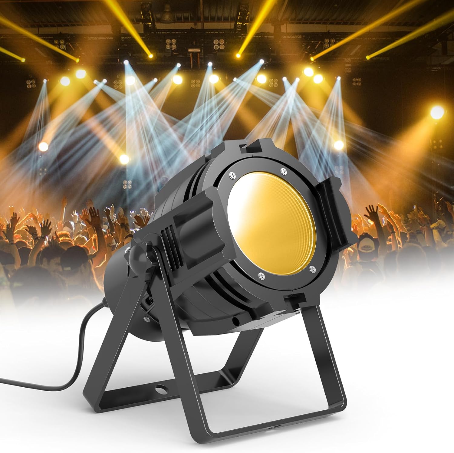 80W Pair LED Stage Spotlight COB DMX with Cool/Warm White, 80W Pair LED Stage Spotlight COB DMX with Cool/Warm White, DJ Stage Strobe Light with Ventor Parailad Church, Concert, Wedding, Theater, Christmas