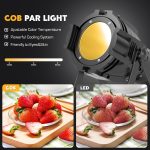 80W Pair LED Stage Spotlight COB DMX with Cool/Warm White, DJ Stage Strobe Light with Ventor Parailad Church, Concert, Wedding, Theater, Christmas - Imagen 4