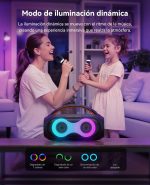 200W Portable Karaoke Bluetooth Speaker, Equipped with 2 Wireless Microphones for Karaoke, AUX, TF, USB, Ideal for Adults, Children, Indoor Use, Party and Outdoor Activities - Imagen 7