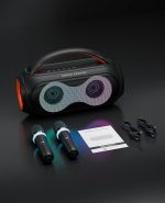 200W Portable Karaoke Bluetooth Speaker, Equipped with 2 Wireless Microphones for Karaoke, AUX, TF, USB, Ideal for Adults, Children, Indoor Use, Party and Outdoor Activities - Imagen 9