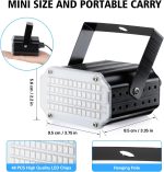 Mini LED Strobe Light, Sound Activation and Flash Speed Control Light with 48 Bright LED Stage Lighting for Dancing Parties Birthday DJ Bar - Imagen 5