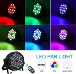 4PCS Pair LED DMX 7CH Spotlights, RGB 36 LED Stage Lights with Remote Control, 72W Disco Light with 7 Lighting Modes for Parties Stages Bars Halloween Christmas - Imagen 3
