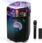 Powerful Bluetooth Speaker, Trolley with Wheels, Bluetooth Speaker, 60W, Portable Speaker, Wireless, USB, SD Card, Aux 3.5 mm, Karaoke LED, Speaker 26 x 44 cm