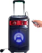 Powerful Bluetooth Speaker, Trolley with Wheels, Bluetooth Speaker, 60W, Portable Speaker, Wireless, USB, SD Card, Aux 3.5 mm, Karaoke LED, Speaker 26 x 44 cm - Imagen 3