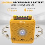 Voice Amplifier with Microphone Portable Public Address System 30W 2800mAh Rechargeable Battery for Teachers, Training, Meeting, Tour Guide (Yellow) - Imagen 3