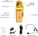 Voice Amplifier with Microphone Portable Public Address System 30W 2800mAh Rechargeable Battery for Teachers, Training, Meeting, Tour Guide (Yellow) - Imagen 8