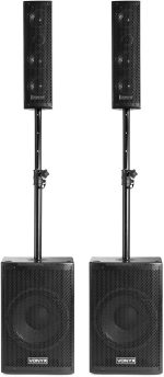 Vonyx VX1050BT Active Sound System 2.2 with Dual Subwoofer, 1150 W, Bluetooth, MP3, USB/SD, AUX, Microphone, Trolley Type and Cables | Ideal Triphonic Equipment for Parties and Mobile Events - Imagen 4