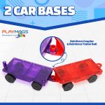 Playmags 2 Piece Car Set: Stronger Magnetic Tokens and Blocks - Super Durable with Vivid Erase Tiles Color - Stem Toys for Kids (Colors May Vary) - Imagen 3