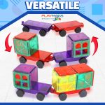 Playmags 2 Piece Car Set: Stronger Magnetic Tokens and Blocks - Super Durable with Vivid Erase Tiles Color - Stem Toys for Kids (Colors May Vary) - Imagen 4