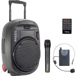 Ibiza - PORT12UHF-MKII-TWS - Portable speaker 12"/700W MAX with 2 microphones (UHF), Remote Control and Protective Case - Bluetooth, USB, SD and TWS - 5 to 7h autonomy