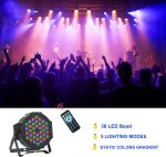 4 x Disco Lights – RGB 36 LED Pair of Stage Lights Light Party Lights DMX512 Stage Lighting with Sound Activation Remote Control Mode for Disco DJ Parties Bar Weddings Christmas - Imagen 5