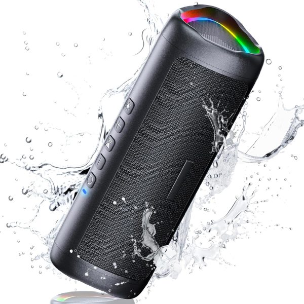 Bluetooth 5.3 Speaker, 30 W Powerful Bluetooth Speaker with Colour LED Light, Powerful Bass and Clear Treble, IPX5 Waterproof, 24H Playback Bluetooth Speaker with TWS Pairing