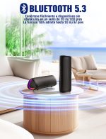 Bluetooth 5.3 Speaker, 30 W Powerful Bluetooth Speaker with Colour LED Light, Powerful Bass and Clear Treble, IPX5 Waterproof, 24H Playback Bluetooth Speaker with TWS Pairing - Imagen 6
