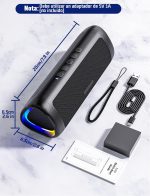 Bluetooth 5.3 Speaker, 30 W Powerful Bluetooth Speaker with Colour LED Light, Powerful Bass and Clear Treble, IPX5 Waterproof, 24H Playback Bluetooth Speaker with TWS Pairing - Imagen 9