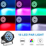 U`King 18 x 15W RGBW Par Spotlight 4 in 1 LED, Stage Light for Stage Lighting with DMX 8CH for Stage Lighting, Party, Night Club, Compatible with Weddings - Imagen 3