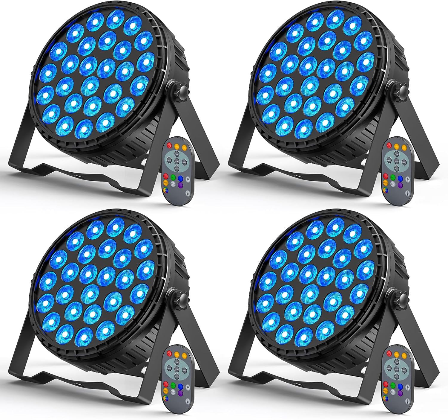 4PCS 216W Par LED Spotlight, 27 x 8W Disco Light 4PCS 216W Par LED Spotlight, 27 x 8W Disco Light RGBW DMX Stage Spotlights with Remote Control, 6 Modes Effect Party Light for DJ, Bar, Wedding, Show, Christmas, Halloween