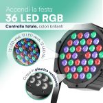 tempo di saldi RGB headlight from 50 W to 120 W with 36 LED Disco Sound Sensor Colourful Light - Imagen 3