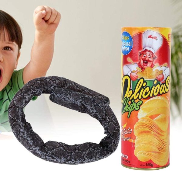 Prank Toy, Potato Chips Snake Pop Up Snake Prank Trick Toys Gag Prank Halloween April Fool's Day with 1 Snake