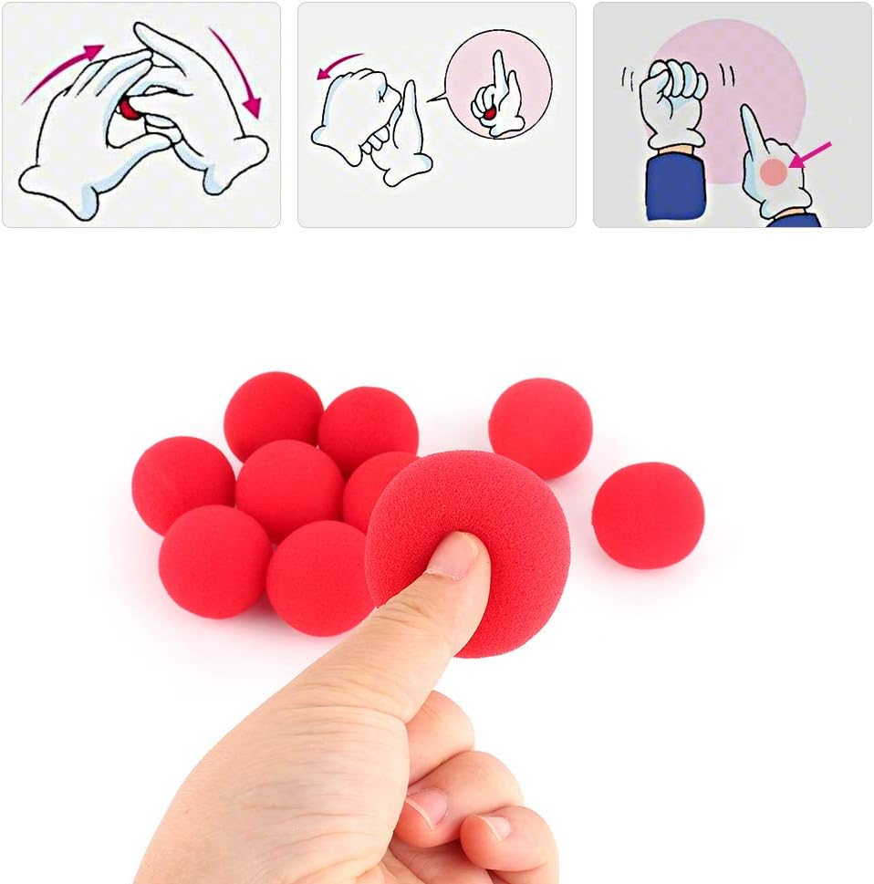 Zerodis 10 Red Sponge Balls, Lightweight Magic Foam Balls Magic Zerodis 10 Red Sponge Balls, Lightweight Magic Foam Balls Magic Sponge Balls 4.5cm Soft Sponge Balls for Close-Ups, Magic Street Classical Comedy Prop Tricks