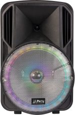 Party Light & Sound - PARTY-12RGB - 12"/30cm 700W Battery Powered Speaker with 1 Wireless VHF Microphone and Woofer Light Effect - Bluetooth, USB, Micro SD and AUX - Black - Imagen 4