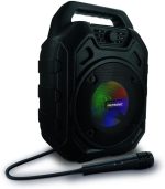 Metronic 477188 – Powerful Bluetooth Speaker 45 W Portable, LED Lights, USB Socket, Micro-SD, AUX-IN, Microphone Input, Microphone Included, FM Radio, with Ergonomic Handle for Easy Transport