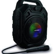 Metronic 477188 – Powerful Bluetooth Speaker 45 W Portable, LED Lights, USB Socket, Micro-SD, AUX-IN, Microphone Input, Microphone Included, FM Radio, with Ergonomic Handle for Easy Transport