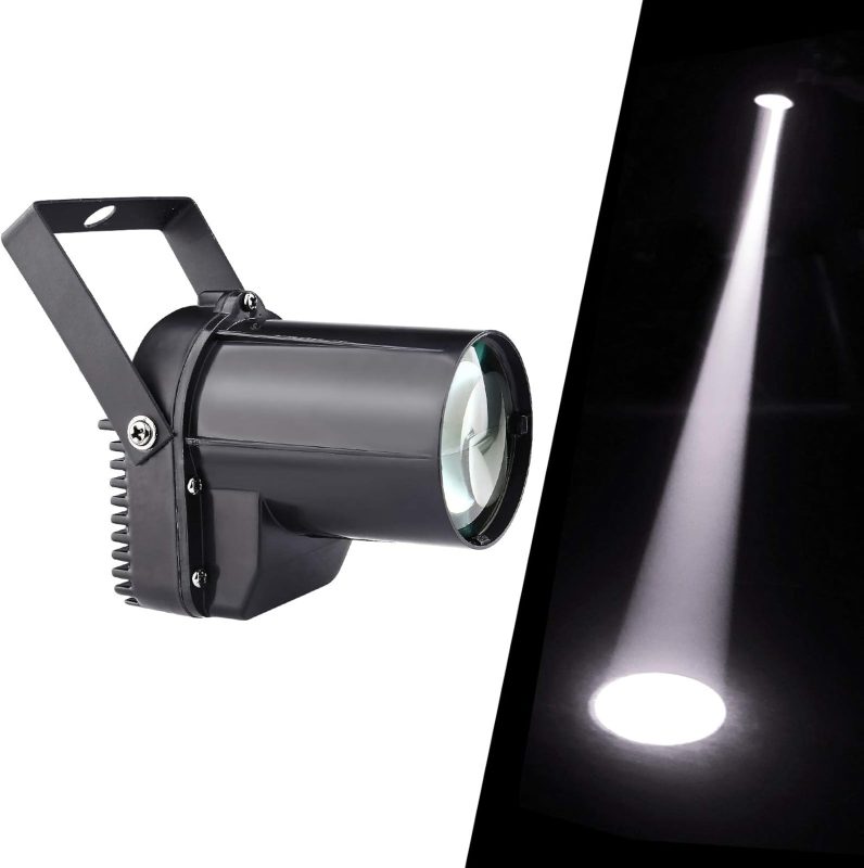 3W LED Pinspot White Light Spotlight Ball of Mirrors for Disco Ball, Projector Light Ball Disco Mirrors Spotlight for Ball Mirrors, Motor Ball Disco Pin Spot LED Spotlight for Stage for Home