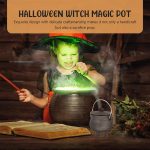 Olla de Bruja de Halloween - Caldero de Bruja Mago con Tapa y asa | Cubo de caldero de para Suministros de Fiesta de Truco o Trato, Decoraciones de Halloween o Quema de Incienso - Imagen 3