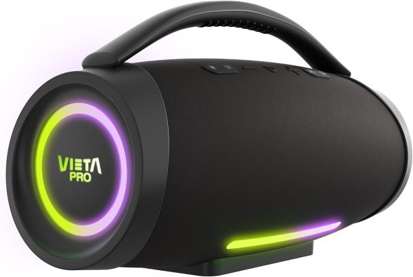 Vieta Pro Powerful 150W Waterproof Bluetooth Speaker, 15H Battery, Built-in Microphone, Portable TWS Large Speaker, Aux-In, USB-C and LED Lights. Portable Speaker Thunder 2