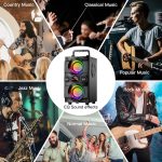 Powerful Bluetooth Speaker 60W (80W Peak) with Dual Subwoofer and Deep Bass, Portable Bluetooth Speakers with 100ft Wireless Connection, Ideal for Travel and Parties - Imagen 5
