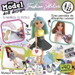 Educa - My Model Doll Design Fashion Atelier | CREATE over 300 amazing different looks. Articulated doll, comb it, cut the fabric and dress it up. Includes mannequin and wardrobe (19350) - Imagen 4