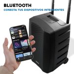Vonyx VSP200 200W Autoamplified Speaker with Battery, Bluetooth, FM Radio, USB/SD, MP3 Player and 2 Wireless Microphones – Rechargeable Portable Sound Ideal for Events, Parties or Outdoors - Imagen 3