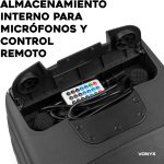 Vonyx VSP200 200W Autoamplified Speaker with Battery, Bluetooth, FM Radio, USB/SD, MP3 Player and 2 Wireless Microphones – Rechargeable Portable Sound Ideal for Events, Parties or Outdoors - Imagen 7
