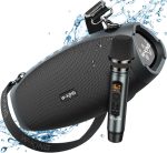W-KING Powerful Bluetooth Speaker with Wireless Microphone, 120W Peak 70W, Waterproof Wireless Portable Speakers for Outdoors, Triple Passive Radiators/DSP/Power Bank/TF/AUX/EQ/Opener
