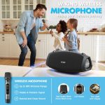 W-KING Powerful Bluetooth Speaker with Wireless Microphone, 120W Peak 70W, Waterproof Wireless Portable Speakers for Outdoors, Triple Passive Radiators/DSP/Power Bank/TF/AUX/EQ/Opener - Imagen 3