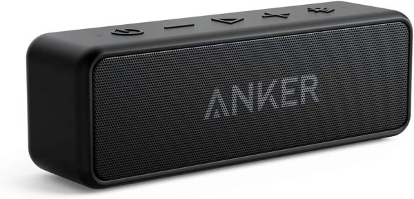 Soundcore Anker 2 Portable Bluetooth Speaker with 12W Stereo Sound, BassUp, IPX7 Waterproof, 24 Hours Playback, Wireless Stereo Pairing, for Home, Outdoor and Travel