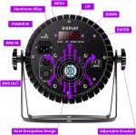4pcs 200W 18 LED Par Projector + 1pc Flightcase Set, RGB+UV 8CH Pair LED Floodlight, Auto/Strobe/DMX512/Master-Slave/Hard Silent Scroll Wheel - Imagen 5